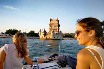 girls smiling and having fun onboard