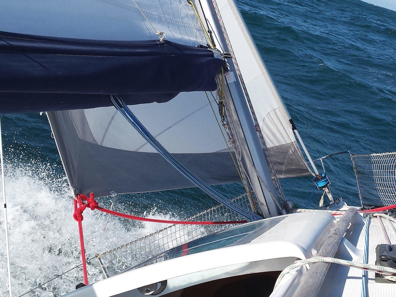 details of a boat during a sailing journey
