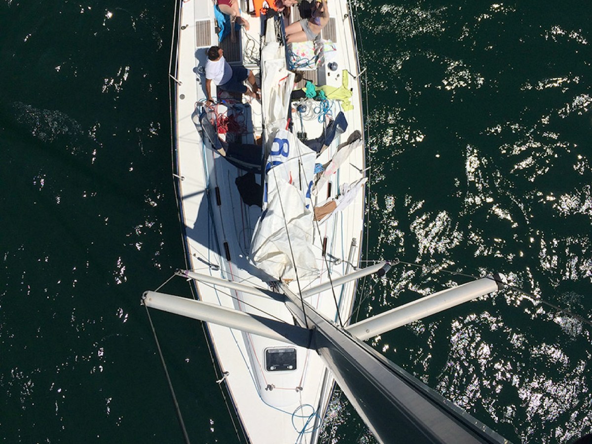 Aerial view of a boat